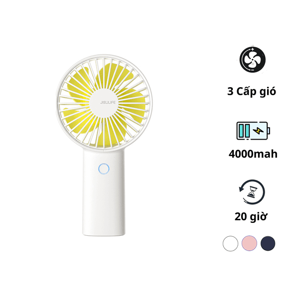 Quạt Cầm Tay Mini JISULIFE F2B – Sử Dụng Lên Đến 20H, Pin 4000mAh, Sạc nhanh