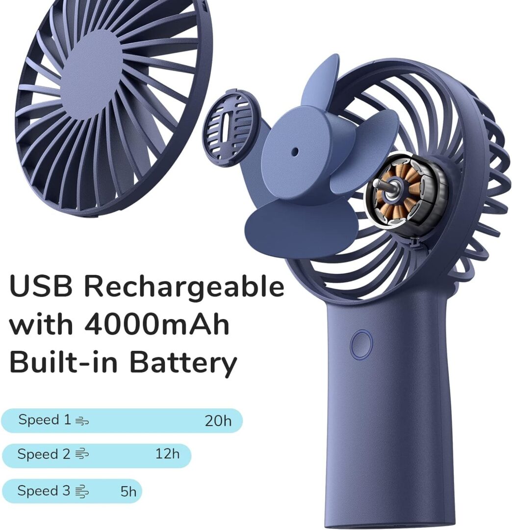 Quạt Cầm Tay Mini JISULIFE F2B 15 Quạt Cầm Tay Mini JISULIFE F2B thời gian làm mát tối đa 20 giờ