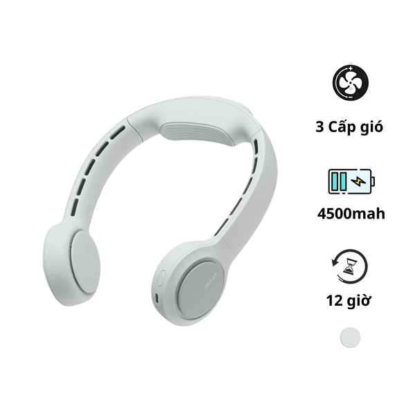 Quạt Đeo Cổ Không Cánh JISULIFE FA31 – Pin 4500mAh, 3 cấp gió, 12 giờ