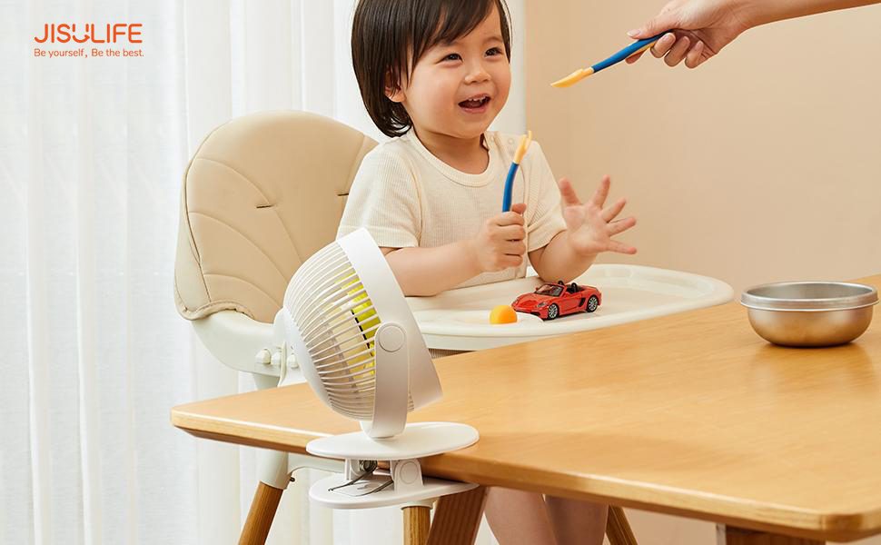 Quạt kẹp bàn mini Jisulife FA18S 14 Quạt mini kẹp bàn Jisulife FA18S - Thiết kế nhỏ gọn, tiện dụng và an toàn cho bé