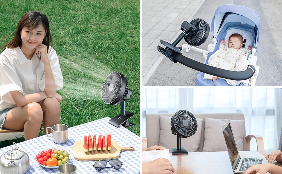 Quạt kẹp mini đa năng Jisulife F7B 21 Quạt kẹp mini đa năng Jisulife F7B có thể để bàn