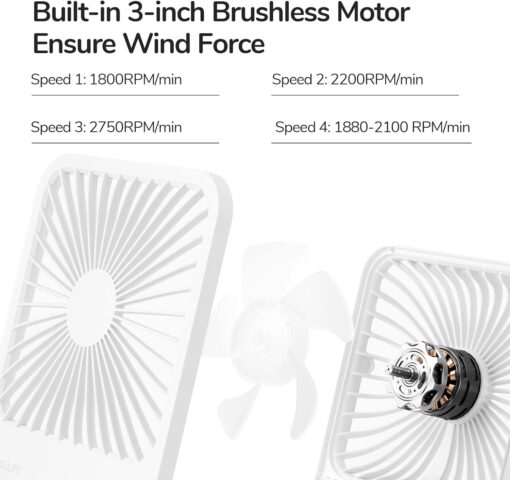 Quạt tích điện mini để bàn Jisulife FA26 pin 4500mah