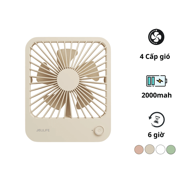 Quạt tích điện mini để bàn Jisulife FA26A pin 2000mah 1 Quạt tích điện mini để bàn Jisulife FA26A pin 2000mah