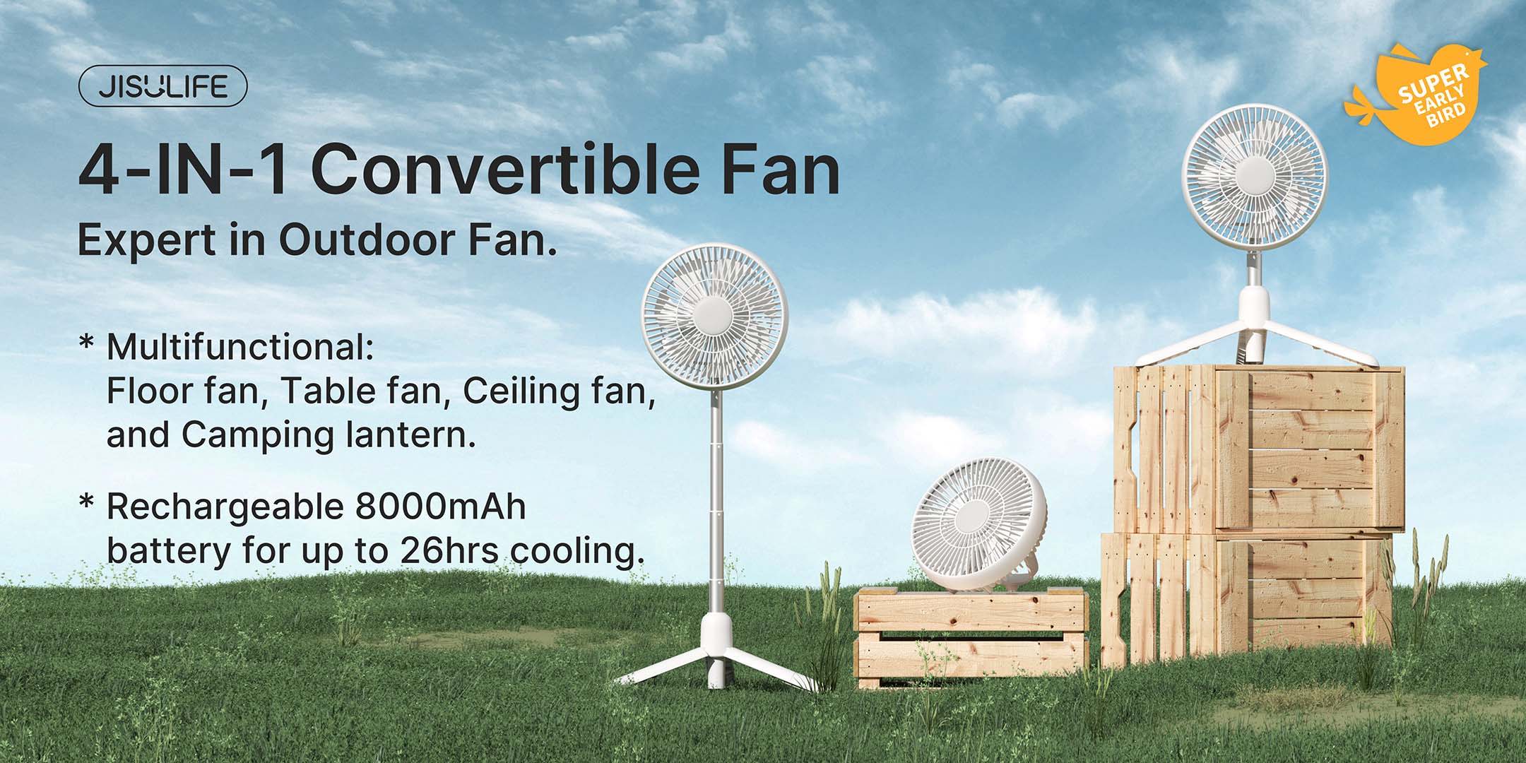 Quạt Cắm Trại Đa Năng JISULIFE FA37 8000mAh 14 Quạt Cắm Trại Đa Năng JISULIFE FA37 8000mAh