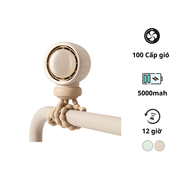 Quạt xe đẩy chân quấn JisuLife Life 2S 1 Quạt xe đẩy chân quấn JisuLife Life 2S – pin 5000mAh, hoạt động 12.5 giờ