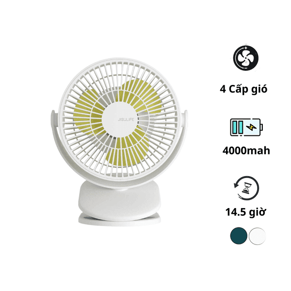 Quạt kẹp bàn mini Jisulife FA18S – xuay 360, 4 tốc độ gió