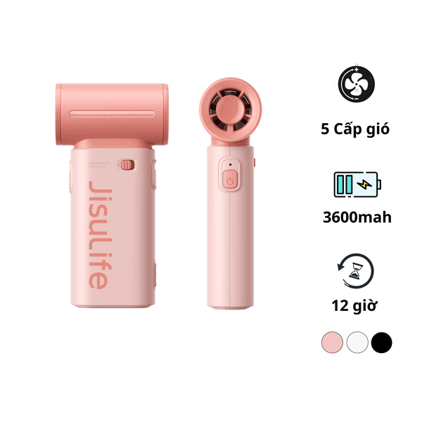Quạt Cầm Tay Mini JISULIFE Life9 Pin 5000mAh – 5 cấp gió, pin 18 giờ