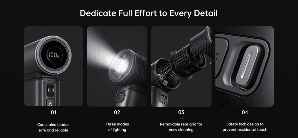 Quạt Cầm Tay JisuLife Ultra2-Pin 9000mAh