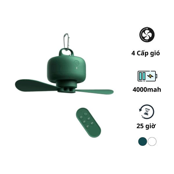 Quạt trần tích điện Jisulife FA16 – pin 8000mAh, điều khiển từ xa