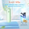 Quạt mini tích điện cầm tay Jisulife F8, màu xanh lá-like new