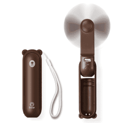 Jisulife J0992 Quạt Cầm Tay Mini 3 Trong 1, Pin 2000mAh Sạc Dự Phòng Và Đèn Pin, Gấp 3 Giai Đoạn Màu Nâu - Như Mới