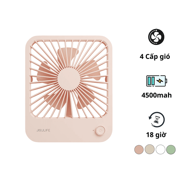 Quạt tích điện mini để bàn Jisulife FA26 pin 4500mah 1 Quạt để bàn