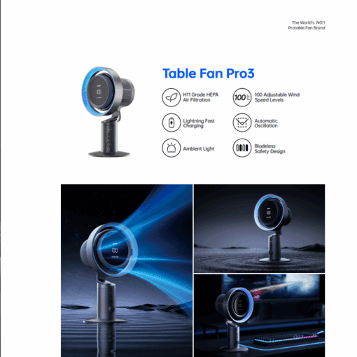 Quạt Để Bàn Jisulife Pro3 Pin 7200mAh