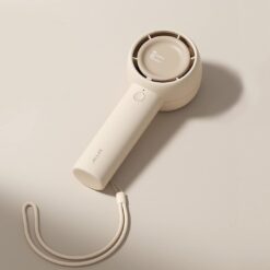 Quạt mini tích điện cầm tay có lồng nhựa bảo vệ Jisulife FA42-1 màu nâu-like new