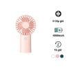 Quạt mini tích điện cầm tay có lồng nhựa bảo vệ Jisulife F2D màu hồng-like new