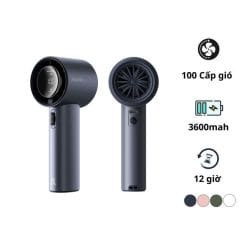 Quạt mini tích điện cầm tay có lồng nhựa bảo vệ Jisulife FA53-ABS PRO 1, màu xanh dương-like new