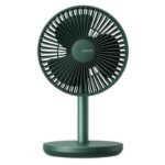 Quạt mini tích điện để bàn có lồng nhựa bảo vệ vỏ nhựa Jisulife FA13P, 5.5W màu xanh-like new