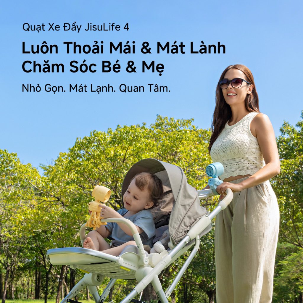 Quạt kẹp xe đẩy JisuLife Fan 4 Pin 5000mAh 7 Quạt kẹp xe đẩy JisuLife Fan 4 Pin 5000mAh - Hình ảnh 7