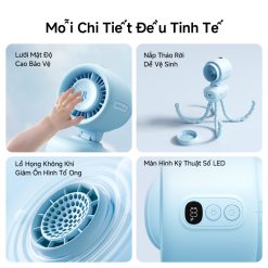 Quạt kẹp xe đẩy JisuLife Fan 4 Pin 5000mAh 10 Quạt kẹp xe đẩy JisuLife Fan 4 Pin 5000mAh