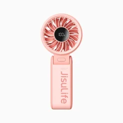 Jisulife J2576 Quạt Mini Tích Điện Cầm Tay Gập Để Bàn, Pin 5000mAh, 5 Mức Gió Màu Hồng - Như Mới